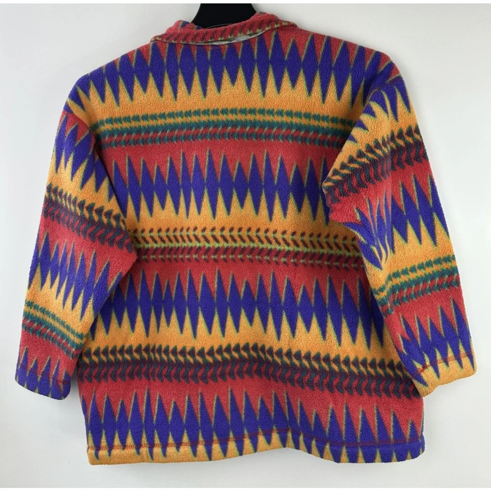 VTG Patagonia Minnehaha Laughing Waters Flame Snap Fleece Kid 12 Small Adult - Picture 15 of 16